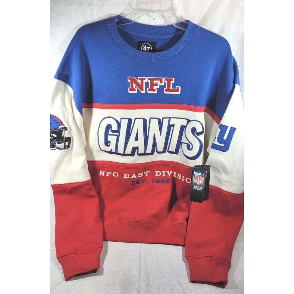 '47 Men's NFL NY Giants Breeze Maximalist NFC East Sweatshirt Red/White/Blue - M